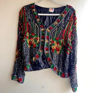 Vintage sequin top/ blazer/Cardigan